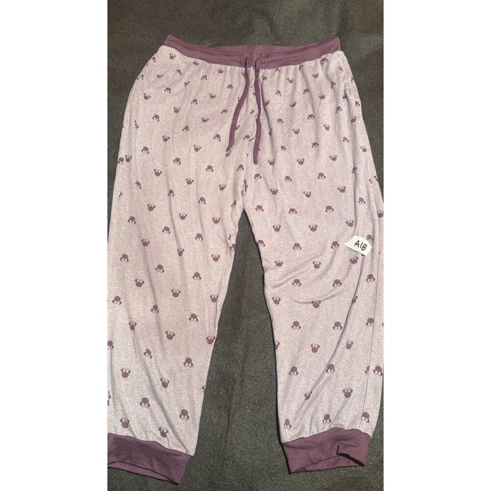 Disney Womens Pajama Pants L Large Purple Minnie Mouse PJ Bottoms Costco